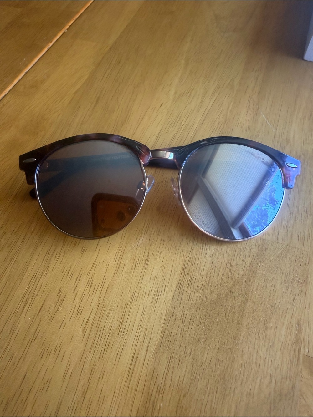 Tortoise Shell Sunglasses Brown Mirrored Lens
